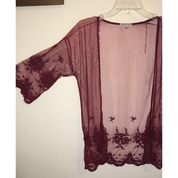 Garnet Floral Kimono - Picture 1 of 2